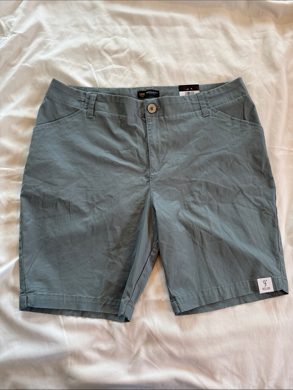 Lee Women's Slate Green Flat Front Shorts